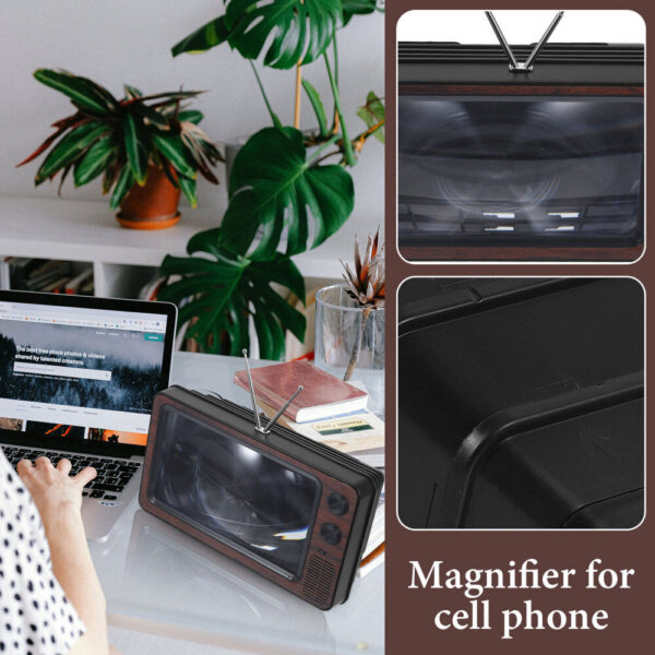 Phone Screen Magnifier - Phone Holder - Wood Effect - 12" Screen - Image 5